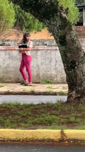 Tiny Mouse Follows Woman Down the Sidewalk