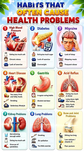 9 Everyday Habits That Often Cause Health Problems Health Infographic