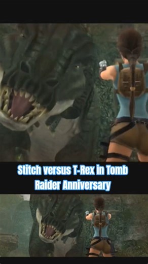 Stitch versus T-Rex in Tomb Raider Anniversary #gaming #tombraideranniversary #stitchplays #xbox360