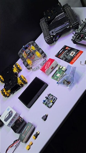 Raspberry Pi 5 | Robot Chassis | Dispaly | Transmitter | Battery | Charger
