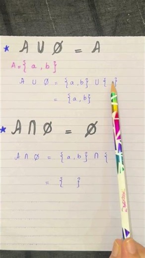 Identity Property of Union & Intersection | A ∪ ∅ and A ∩ ∅ Explained | Infinity Math #shorts