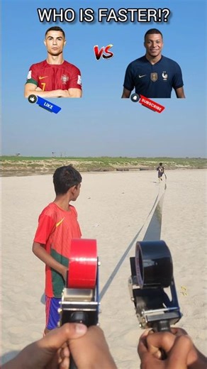 Ronaldo vs Mbappe ⚡️ WHO IS FASTER!? #shorts #football #fans #ronaldo #mbappe #trending #viral