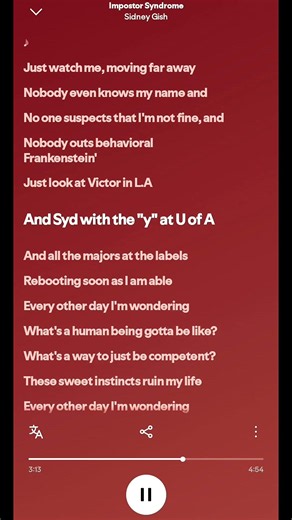 Imposter Syndrome || Sidney Gish (Lyrics Music) Next??