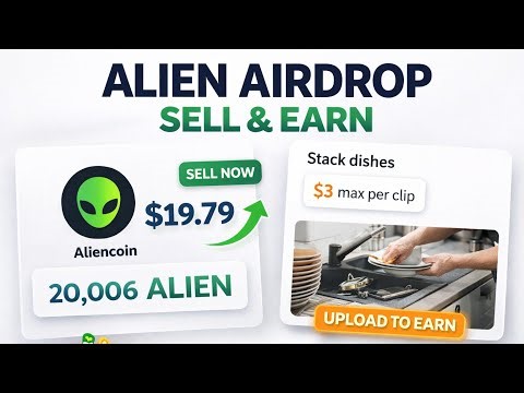 Alien airdrop | How to sell Alien coin | Clean kitchen surface $3 max per clip | upload to earn