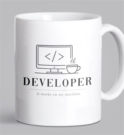 Developer Mug – Minimalist Coding Coffee Mug – Gift for Programmers – “it Works on My Machine” - Etsy