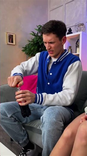 Sticky Lid Surprise on My Boyfriend! 😂 #Shorts