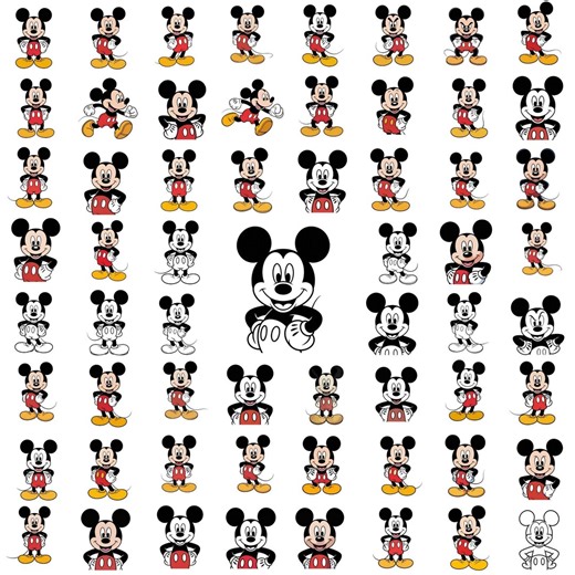 Classic Cartoon Mouse PNG Bundle, Cute Character Clipart, Retro Cartoon PNG, Sublimation Design Set - Etsy