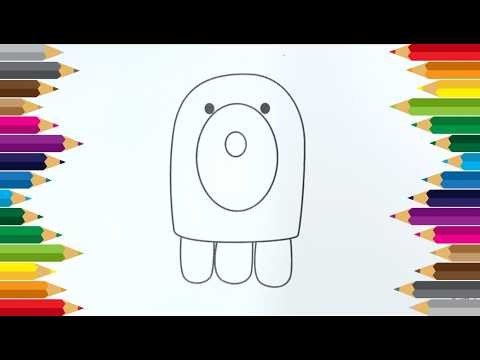 Let's Colour Green Alien | Colouring Pocoyo Characters