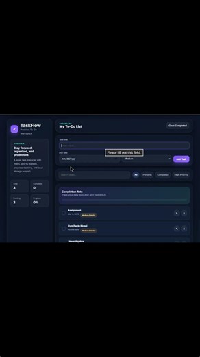 JavaScript project-3: Premium todo #coding #shorts