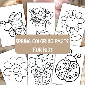Spring Coloring Pages | 50 Printable Sheets | Preschool Kindergarten Activities