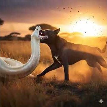 Albino Rock Python vs Dog Savage Wildlife Fight in the Savanna | Cinematic 😳 #wildlife #snake#fy