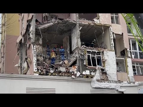 Buildings damaged in Kyiv after Russia attacks city with missiles and drones, causing injuries