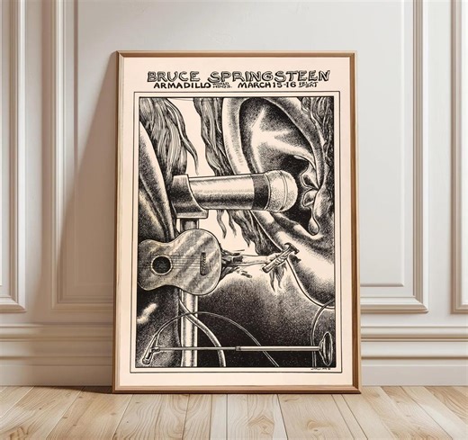 Bruce Springsteen Concert Poster Print, Armadillo World HQ March 15-16 Vintage Gig Wall Art, Rock Music Fan Decor Gift, Poster Print - Etsy
