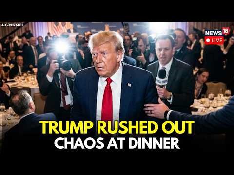 LIVE: Donald Trump Escorted Out Of White House Press Dinner After Loud Sounds Trigger Alarm | N18G
