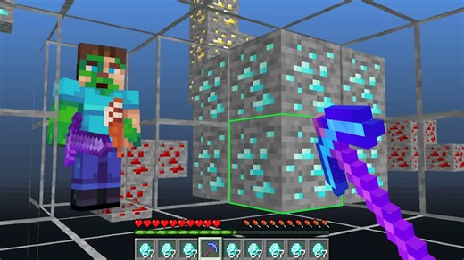He found a secret base full of diamonds and netherite
