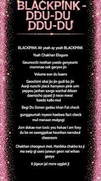 DDU DDU black pink # blackpink #lyrics #lyricvideo