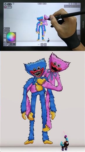 Speed Drawing Huggy Wuggy and Kissy Missy on Roblox (Poppy Playtime)