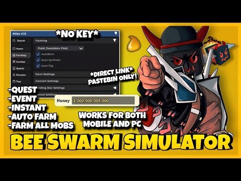 Bee Swarm Simulator Script Pastebin **NO KEY** Autofarm Field, Honey, Boost, Kill Mobs, AutoQuest