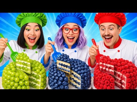 ONE COLOR CAKE CHALLENGE 🎂🌈 Sweet Baking Battle by 123 GO!