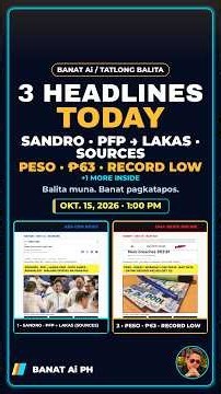 Sandro PFP→Lakas (sources) · Peso ₱63 record low · NGCP Visayas yellow | BANAT Ai Ep62
