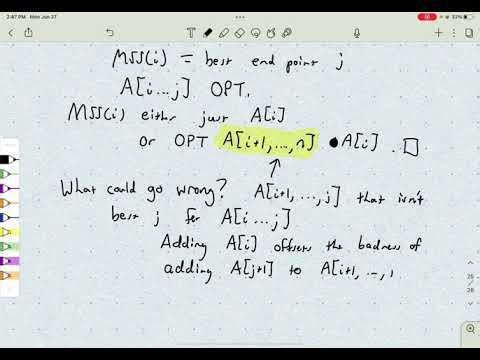 CS 577, Lecture 4a*: Maximum Sum Subarray Proof
