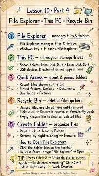 File Explorer, This PC & Recycle Bin Explained | Lesson 10 Part 4