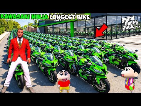 Franklin & Shinchan Opened a New World Longest Kawasaki Ninja Bikes Showroom In GTA 5!