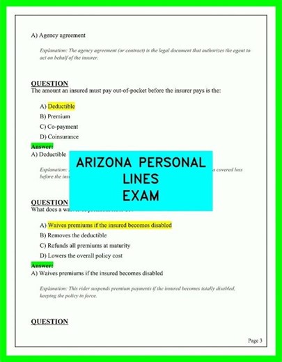 ARIZONA PERSONAL LINES EXAM 2026 Complete Guide To Passing Your Insurance License Test Fast