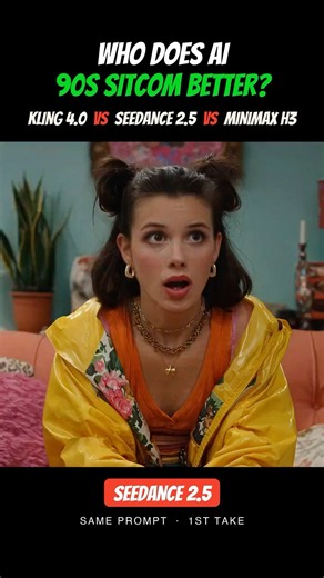 Can AI Make a 90s Sitcom? Kling 4.0 vs Seedance 2.5 vs MiniMax H3