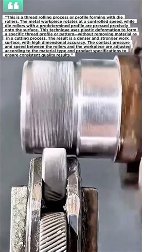 "Technical Process of Thread Forming by Rolling Method (Thread Rolling)"
