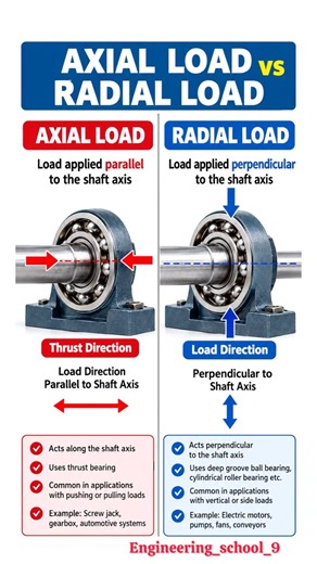 Axial Load vs Radial Load | Difference Between Axial & Radial Load in Bearings ⚙️✅