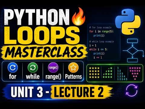 Unit 3 Lecture 2 | Python Loops | range(), Nested Loops & Pattern Printing | LPU INT108
