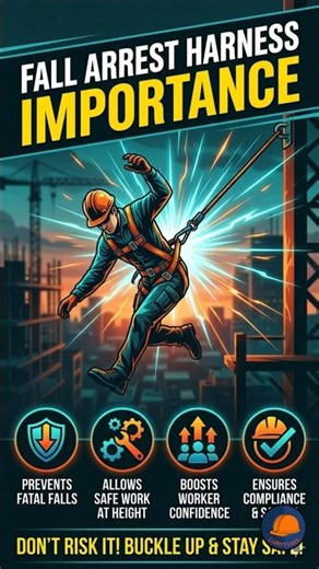 Fall Arrest Harness Importance #FallProtectionTraining #SafetyHarness #OSHAFallArrest