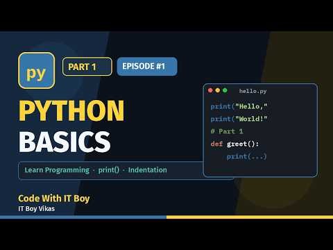 Python Programming Basics Part 1 | 25 Questions for Absolute Beginners | Code With IT Boy
