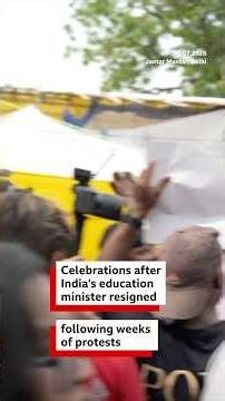 Scenes from Delhi after India's education minister resigned | BBC News India