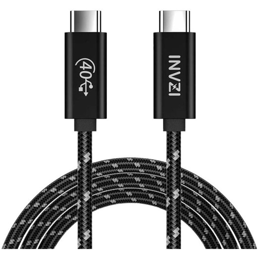 INVZI Invusb4 USB 4 Video Cable USB-C male - USB-C 240W PD Μαύρο 2m