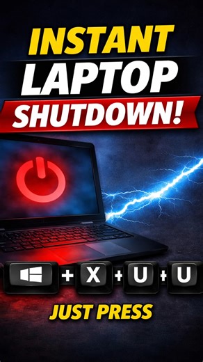 Shut down your laptop in seconds using this hidden Windows shortcut! #windows #microsoft #features