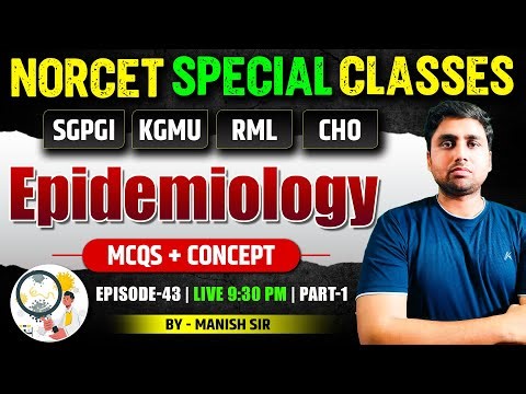 NORCET Important MCQs Series | Epidemiology MCQs + Concept | Class-43 | CHO/Nursing Officer Exam