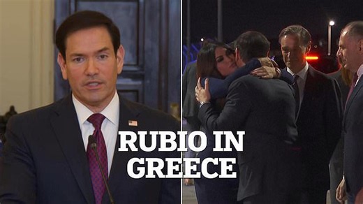 Rubio hugs Kimberly Guilfoyle in Greece amid Athens embassy probe