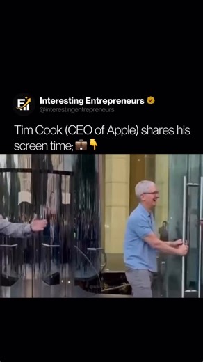 Business elite 2.0 on Instagram: "Apple CEO Tim Cook recently opened up about his personal screen time habits in an exclusive interview with CBS News. Despite being the architect of Apple’s Screen Time feature, Cook admitted he was surprised by how much time he spent on his devices. He revealed that after reviewing his own usage data, he found himself picking up his phone more often than he realized. This led him to adjust his habits, including reducing notifications and setting stricter boundar