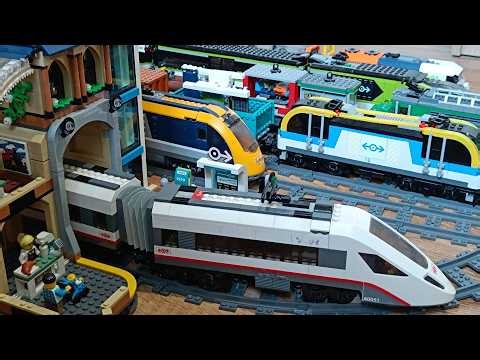 LEGO City 60469 Central Train Station and Lego passenger Train 60051