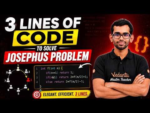 Josephus Problem Explained in 3 Lines | C++ | DSA for Beginners | Logical Problem