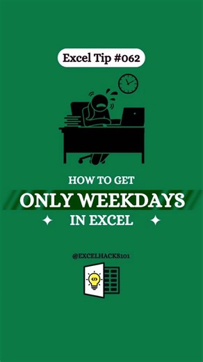 Excel me Sirf Weekdays kaise Nikale | Weekend Auto Remove Trick 😱| #excel #tricks #shorts #video ...