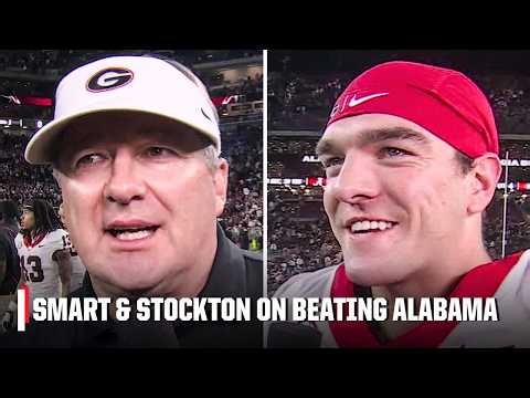 Kirby Smart and Gunner Stockton react to Georgia’s late win over Alabama | ESPN College Football