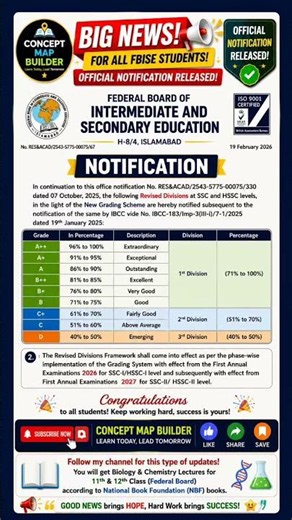 FBISE😱New Grading System ExplainedNotificationRelea#fbise#GradingSystem #SSC2026#education#BoardExam