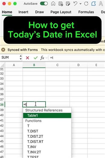How to get Today’s Date in Excel using TODAY Formula #excel #exceltips #exceltutorial