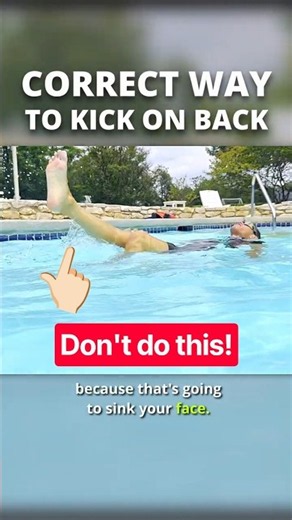 Stop Sinking Your Face! Backstroke Kick Tip #howtoswim #swimming #shorts