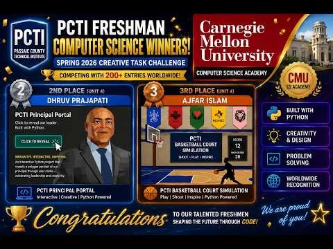 PCTI Freshman CS Winners 🏆 | CMU CS Academy Global Challenge 2026 Python Projects