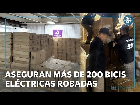 Aseguran más de 200 bicicletas eléctricas y mercancía robada en bodegas de la CDMX