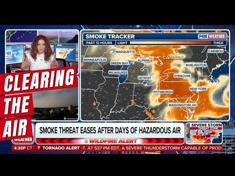 Canadian Wildfire Smoke to Clear as Severe Storms Sweep Through Northeast